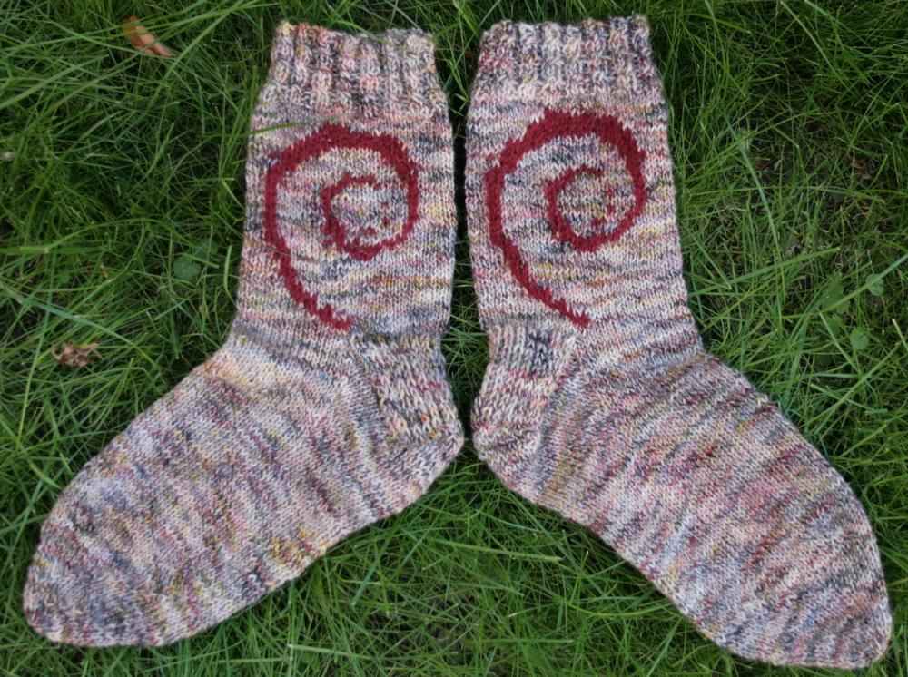 Debian Swirl Socks